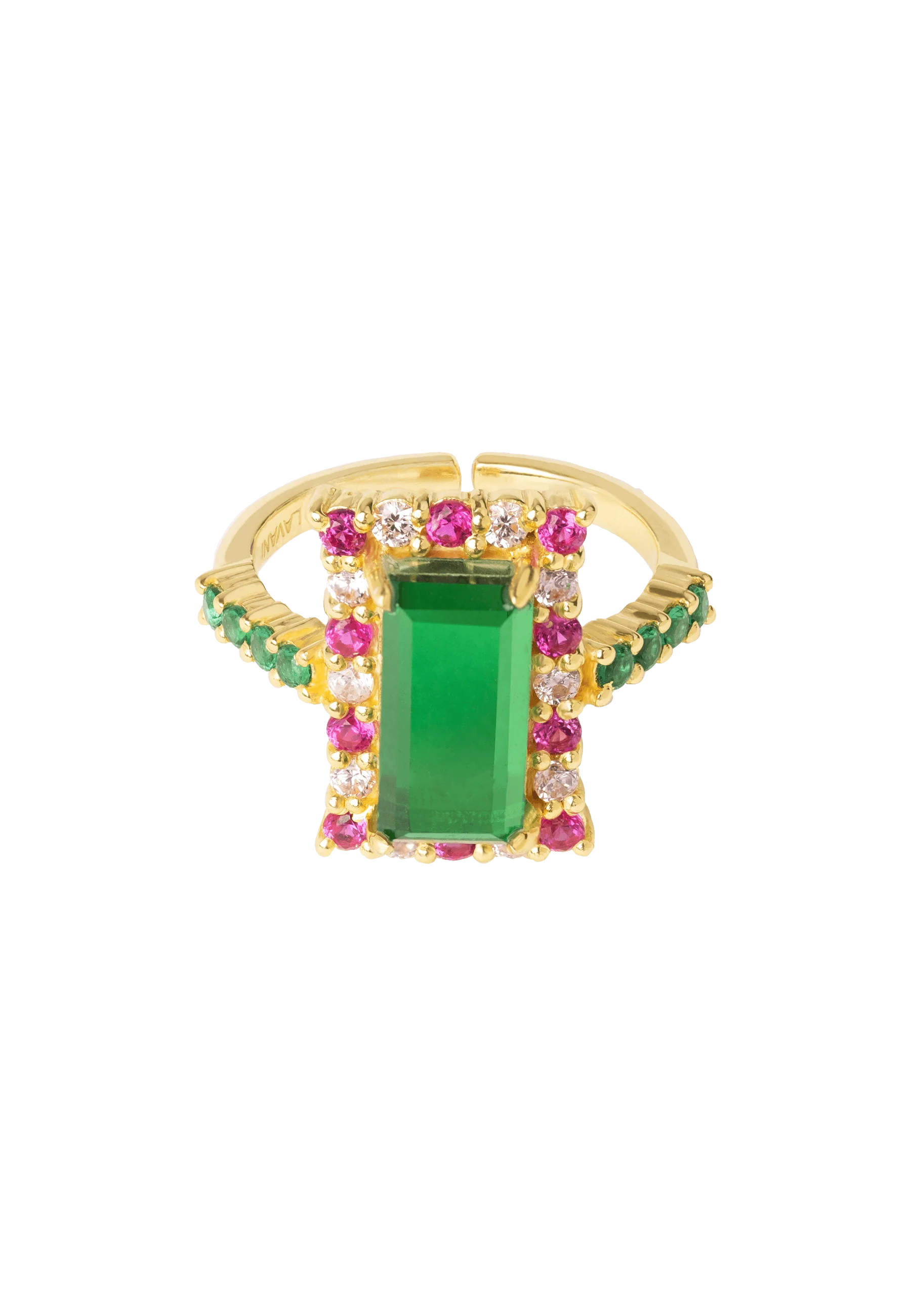 Anillo Rivoli Fucsia y Verde