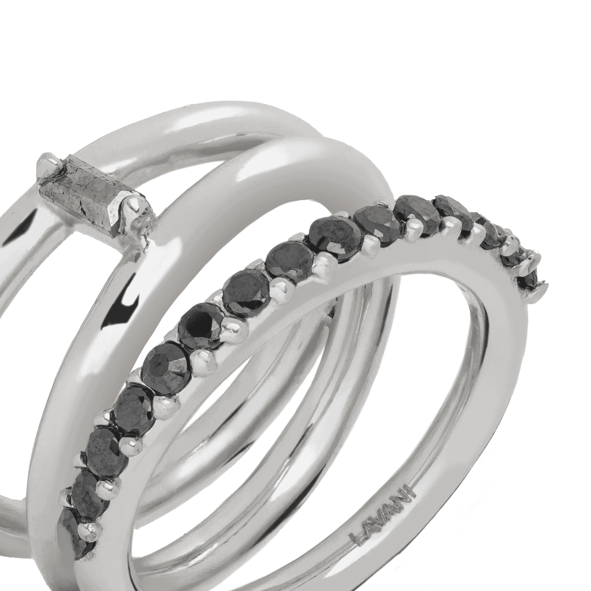 Anillo Idol Negro Plata - Image 4