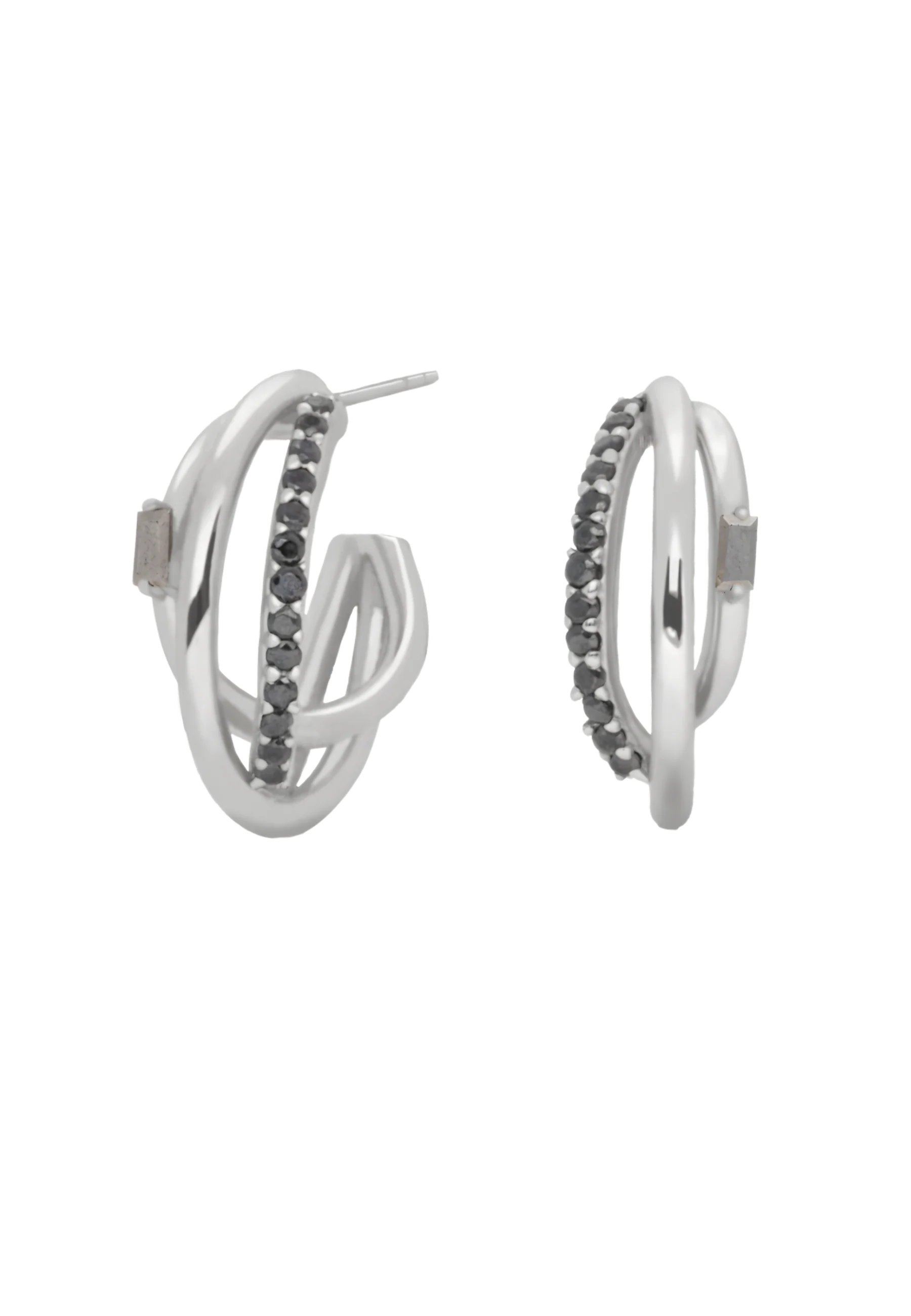 Aros Idol Negro Plata