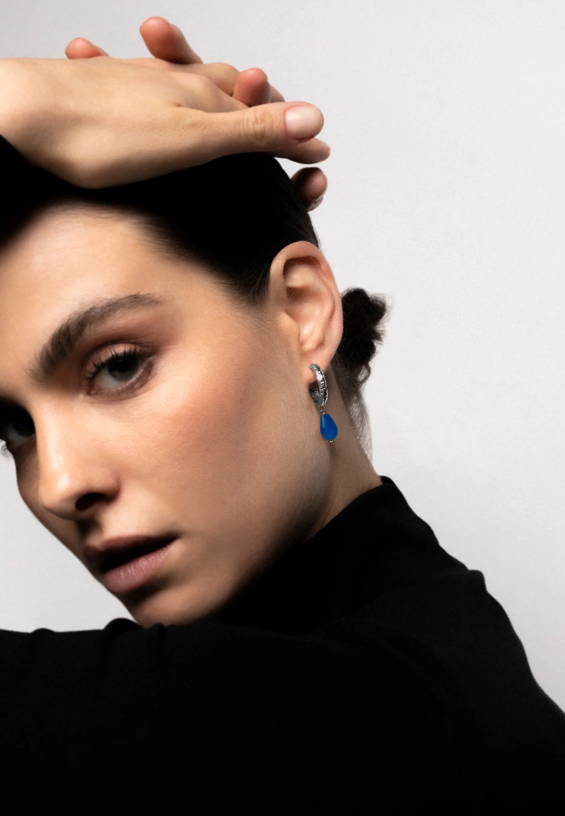Aros Sadie Azul Plata - Image 2