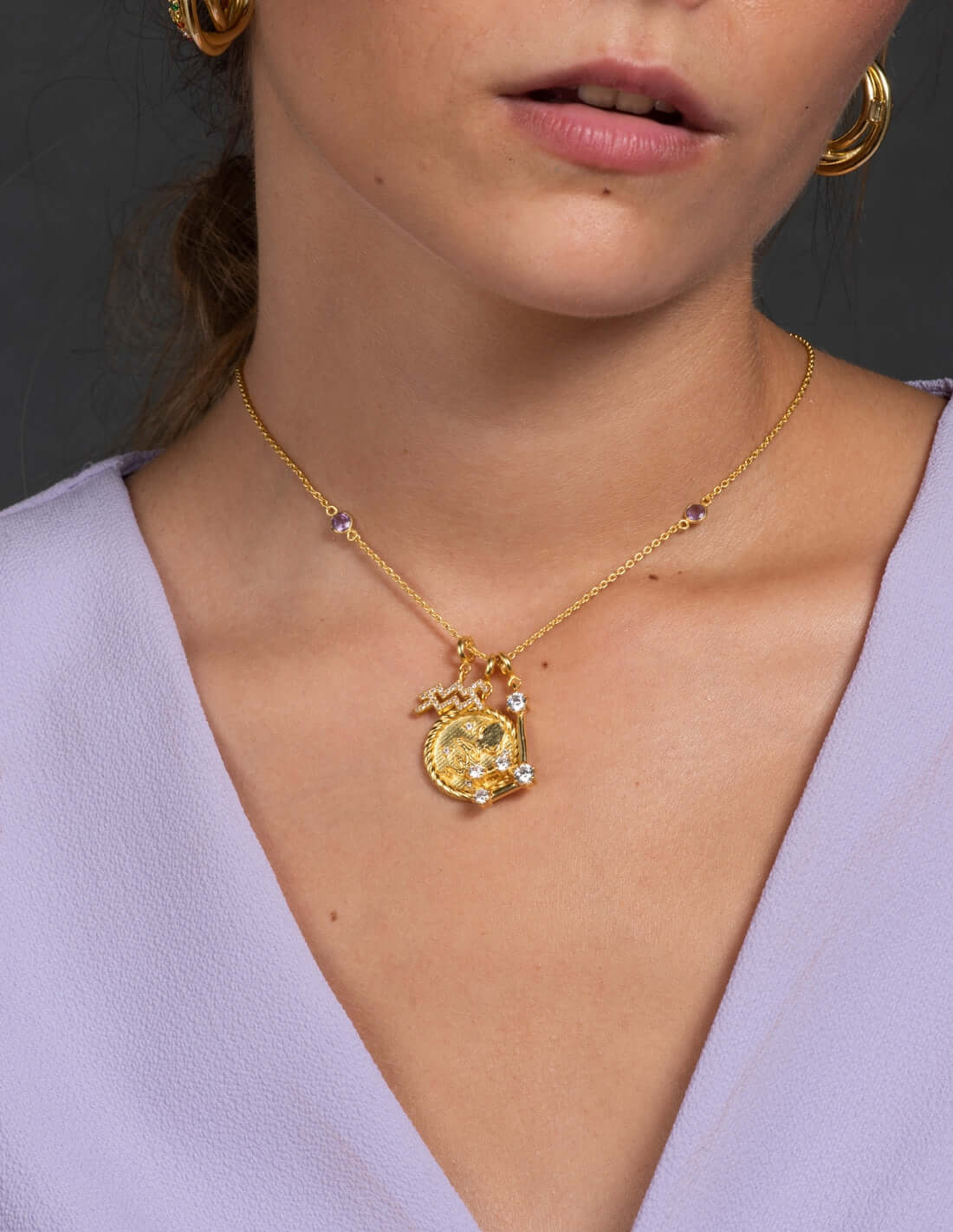 Collar Triple Zodiaco Acuario - Image 2