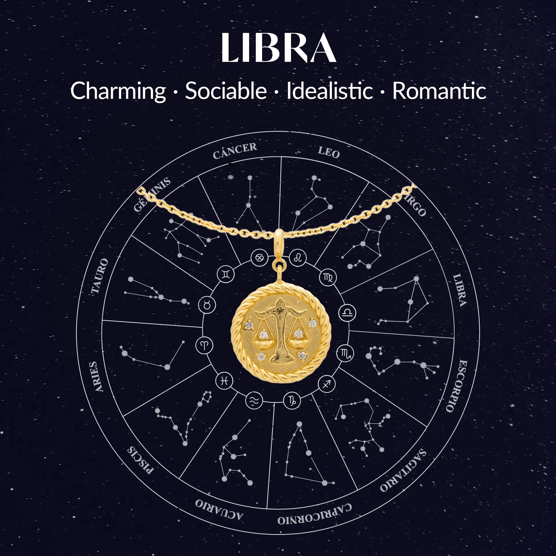 Collar Triple Zodiaco Libra - Image 4