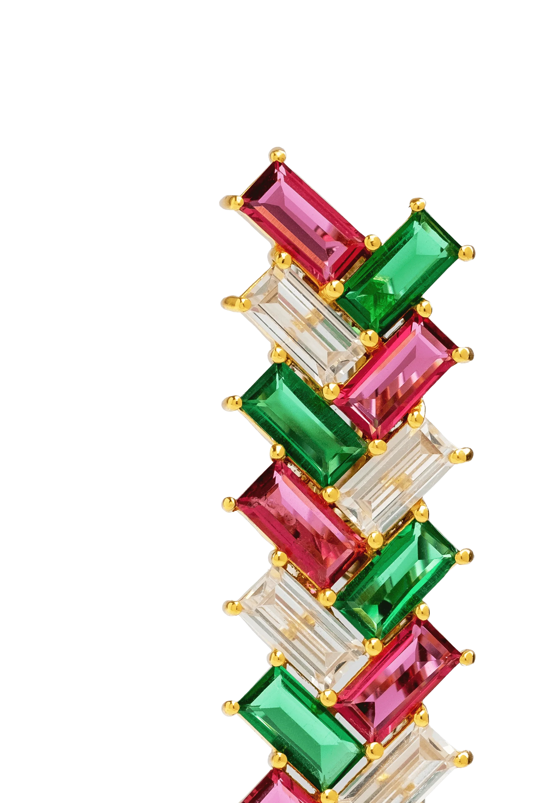 Pendientes Metrópolis Fucsia y Verde - Image 4