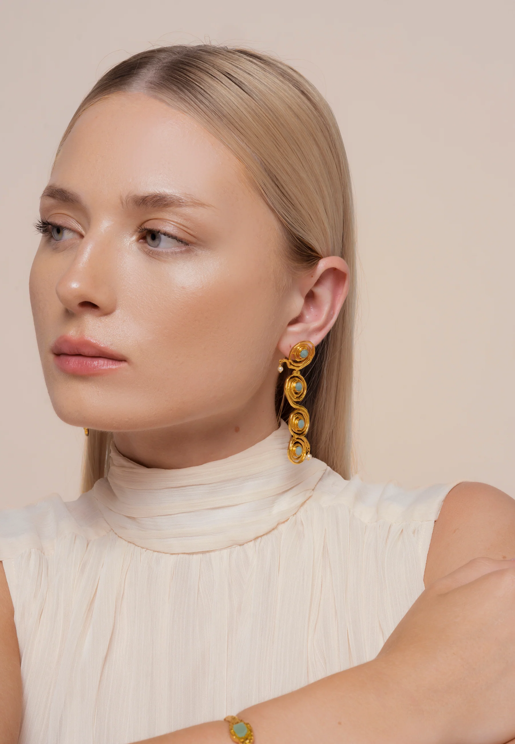 Pendientes Breathe Aguamarina
