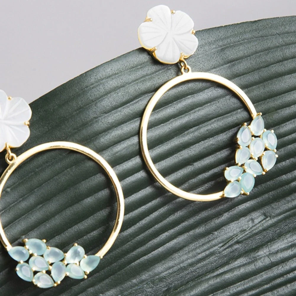 Pendientes Daisy Verde Agua - Image 3
