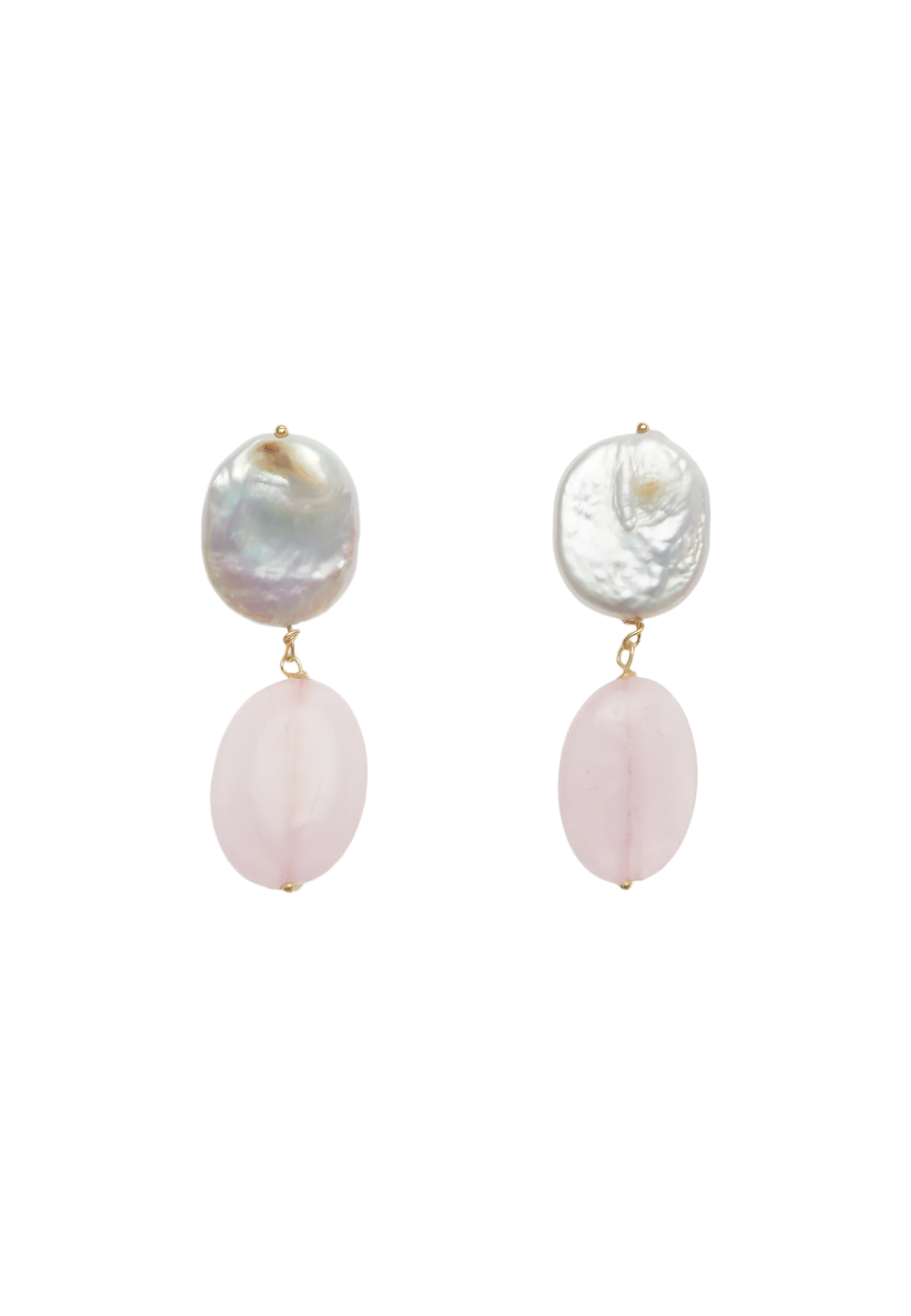 Pendientes Laia Perlas y Cuarzo Rosa