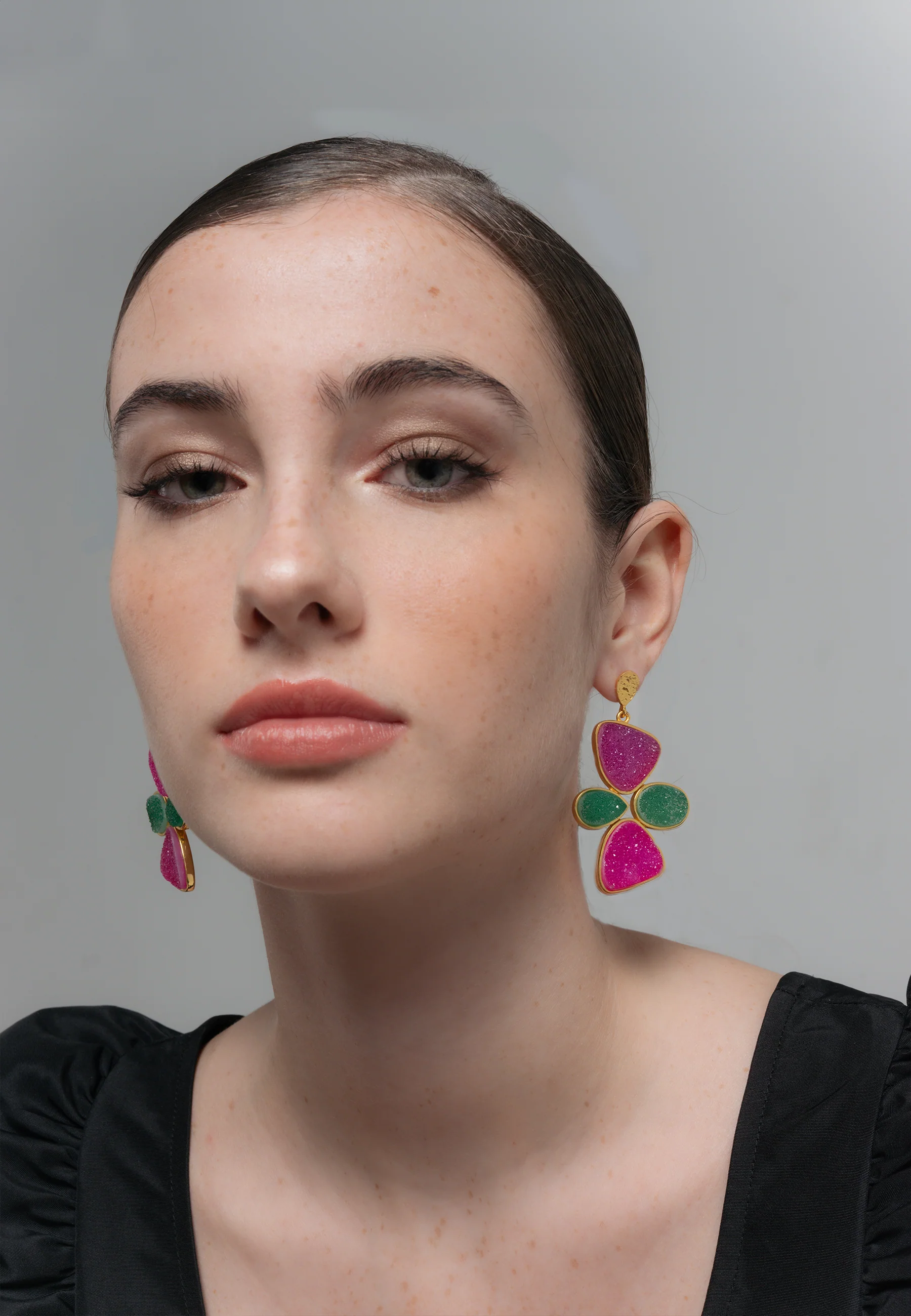 Pendientes Buganvilla y Verde Mars - Image 3
