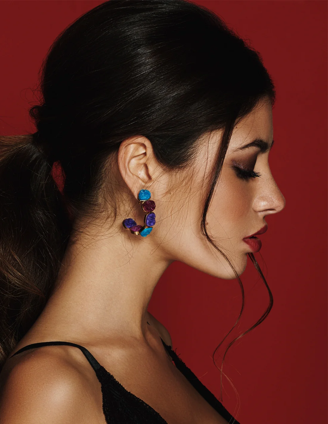 Pendientes Rainbow Buganvilla y Turquesa - Image 3