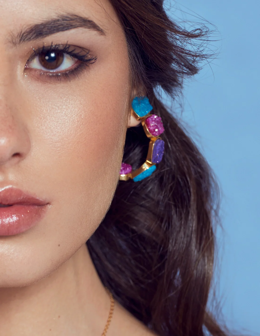 Pendientes Rainbow Buganvilla y Turquesa - Image 4