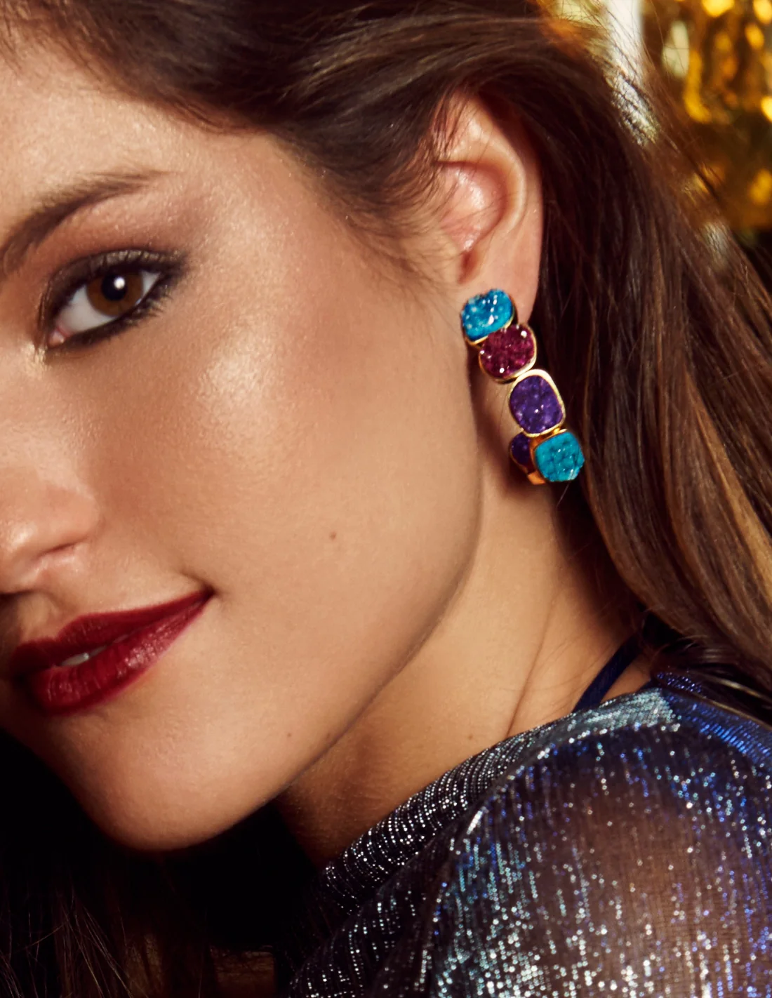 Pendientes Rainbow Buganvilla y Turquesa - Image 7