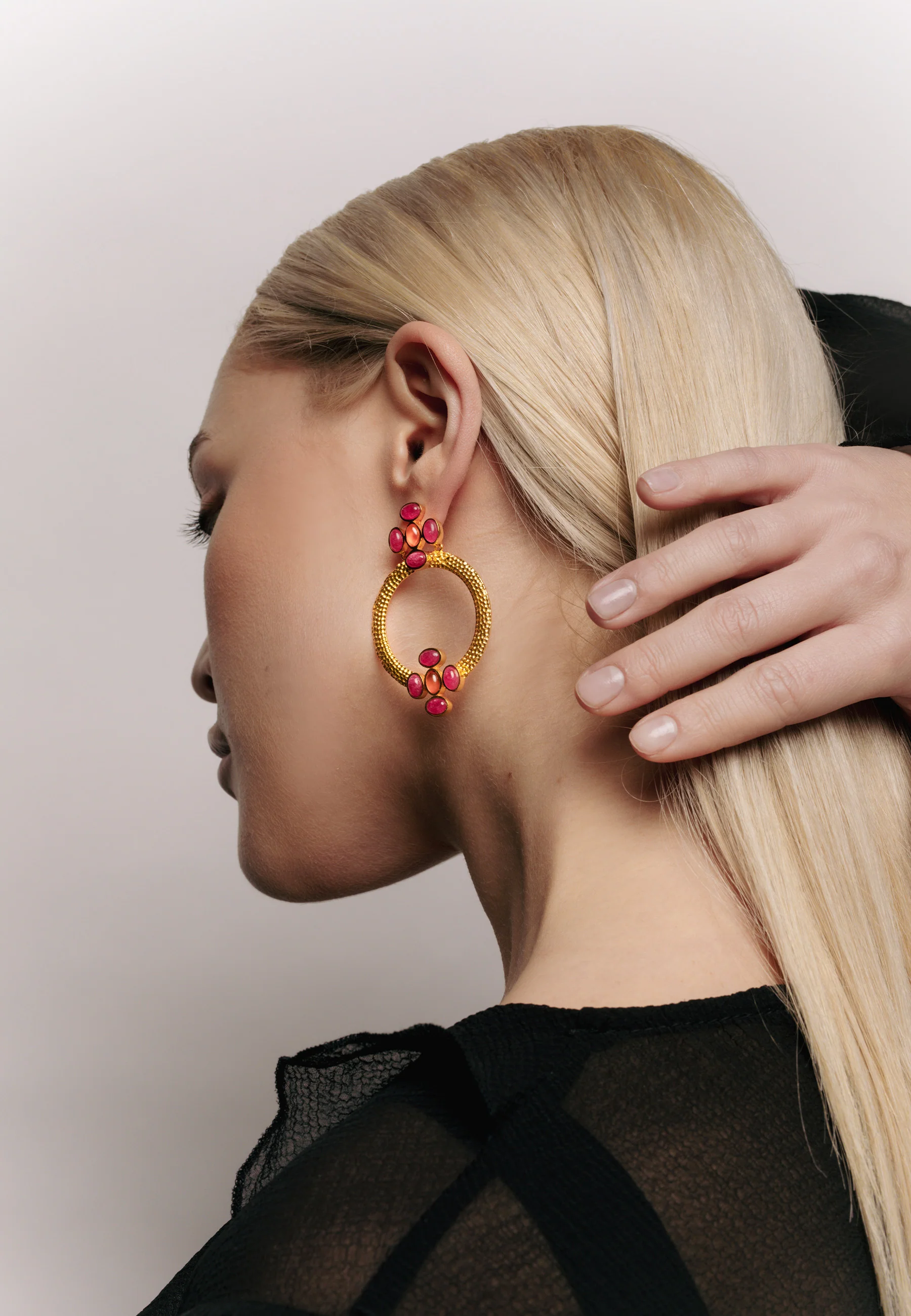Pendientes Madison Rojo Naranja - Image 3