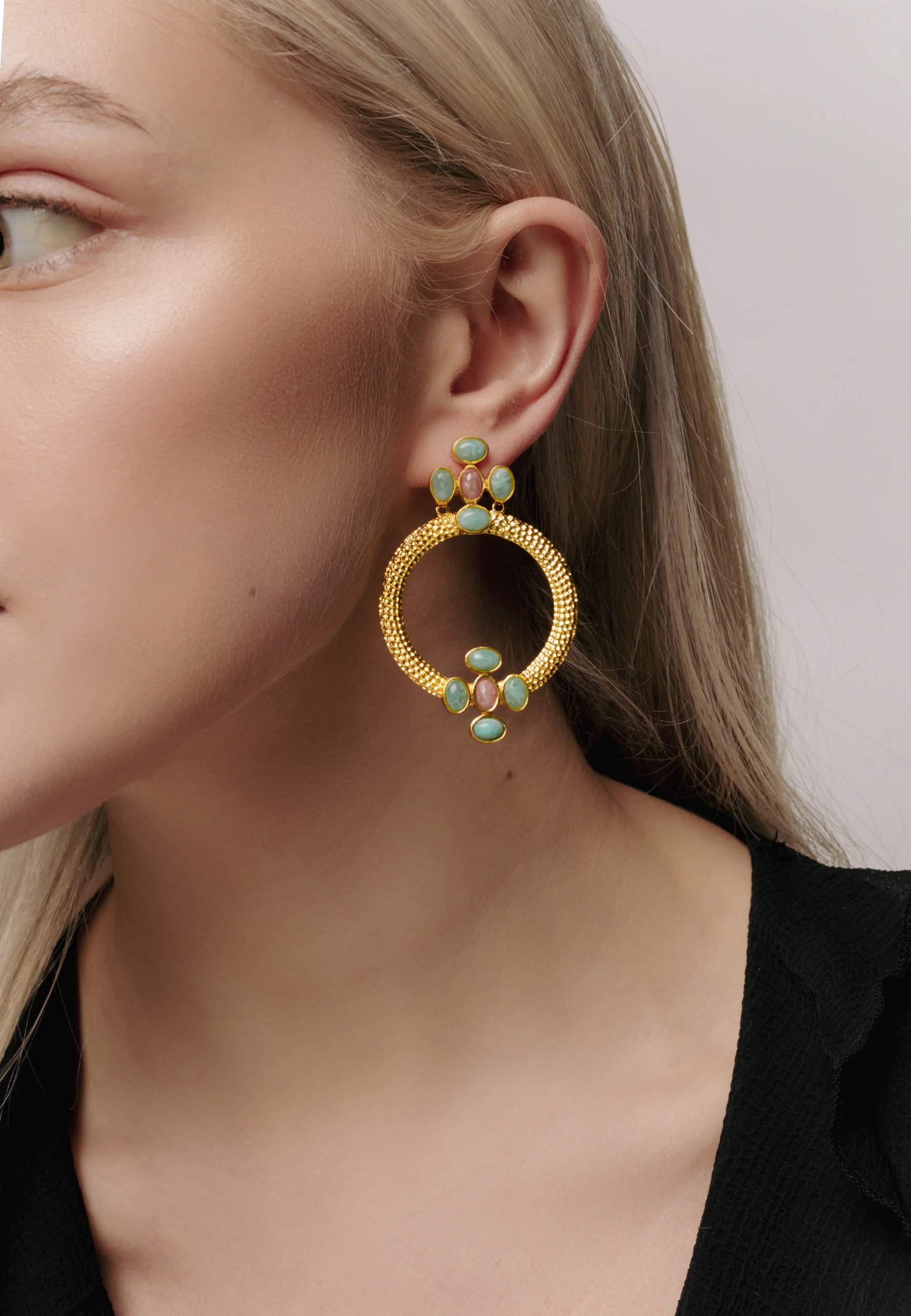 Pendientes Madison Verde Rosa - Image 3