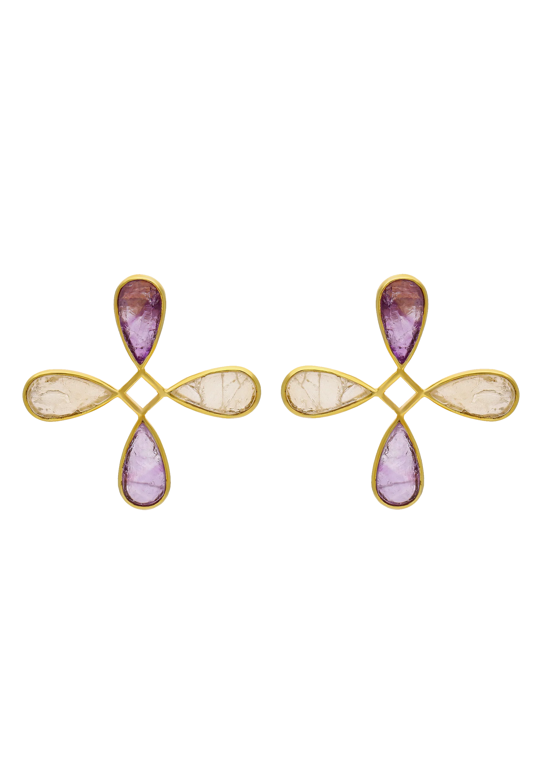Pendientes Namasté Morado, Amarillo