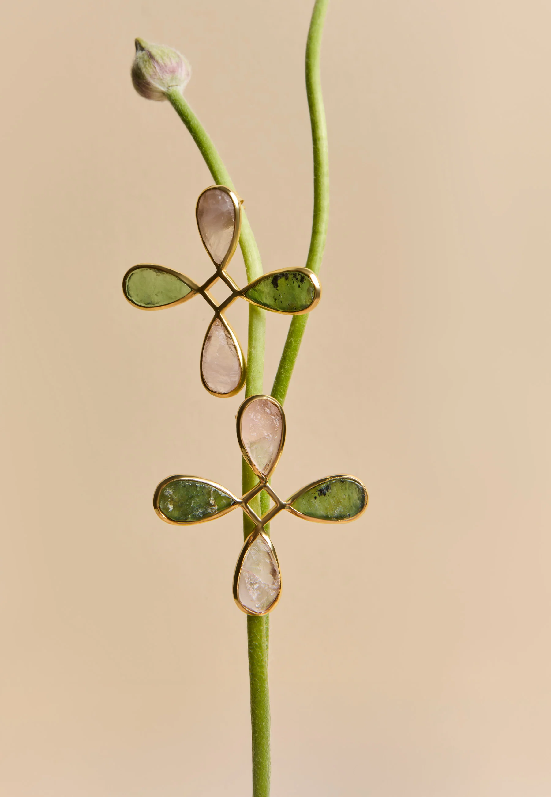 Pendientes Namasté Verde, Rosa - Image 3