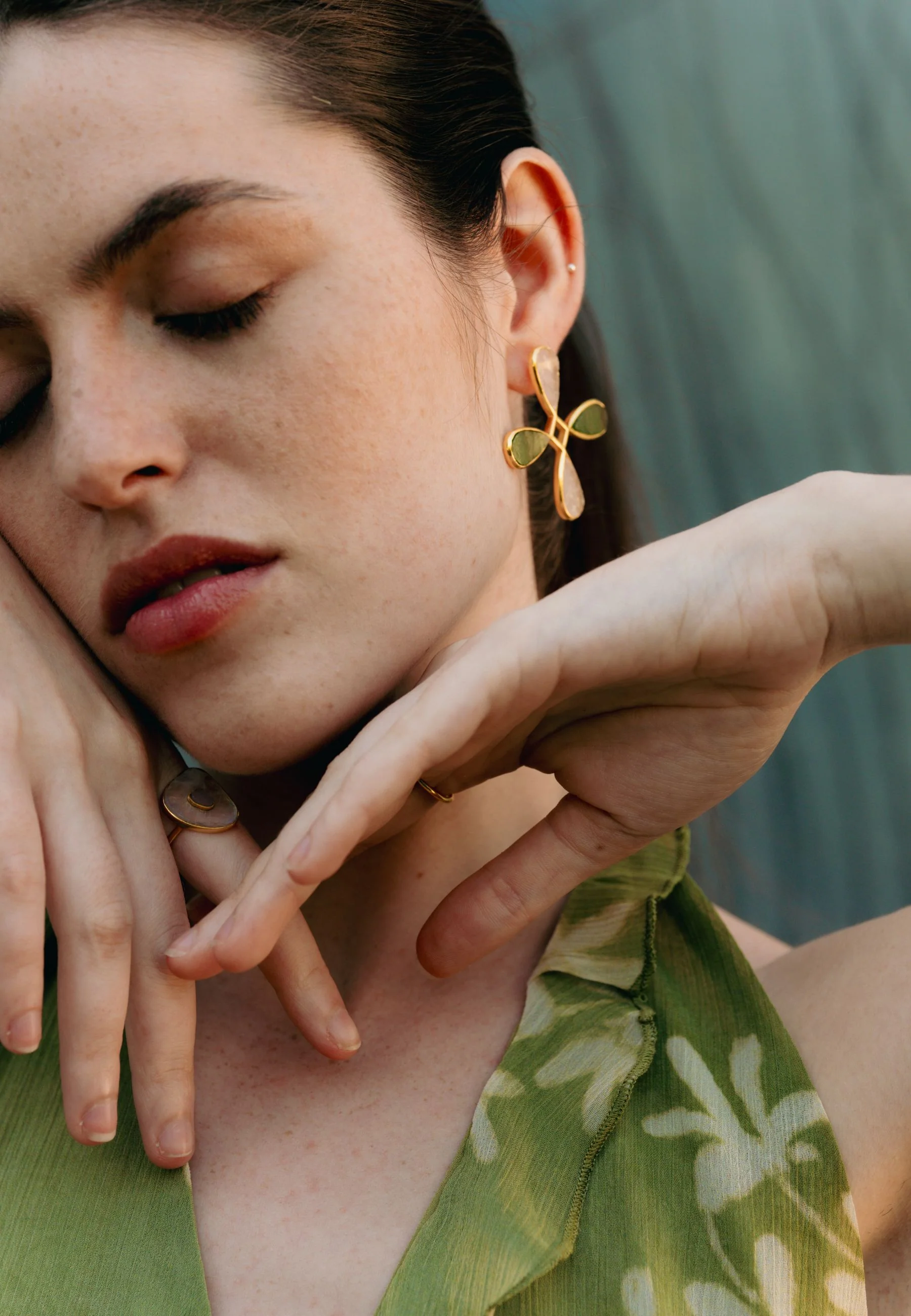 Pendientes Namasté Verde, Rosa - Image 8