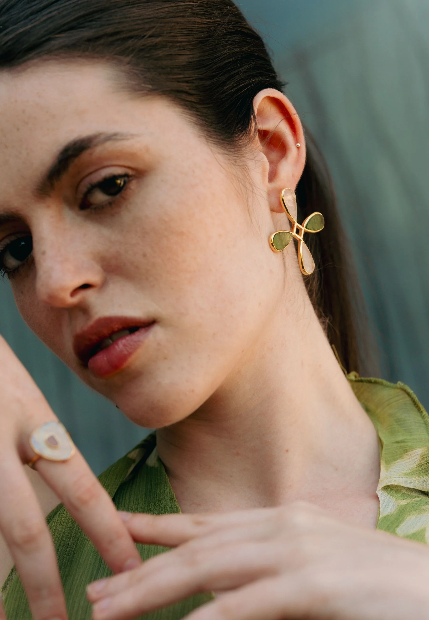 Pendientes Namasté Verde, Rosa - Image 9