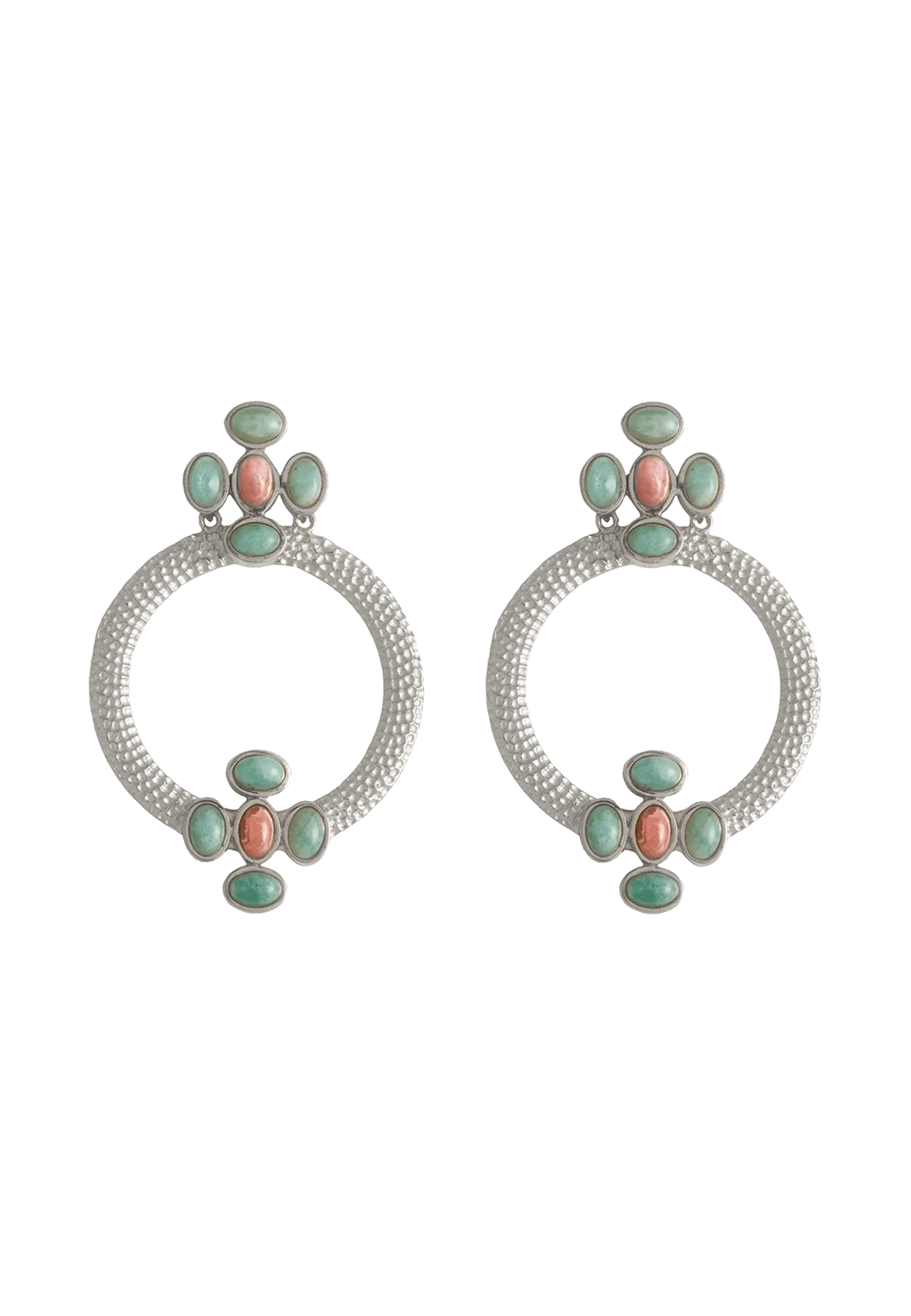 Pendientes Plata Madison Verde Rosa